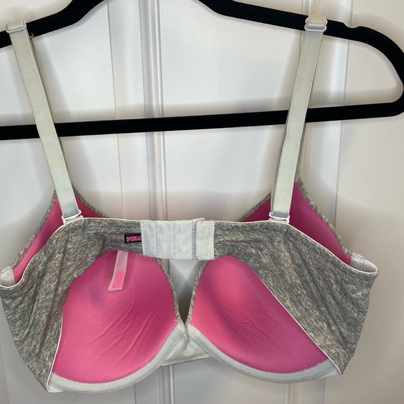 Victoria’s Secret Pink-Wear Everywhere Push-Up Bra-size 34DD- Like New-Gray - Picture 7 of 8
